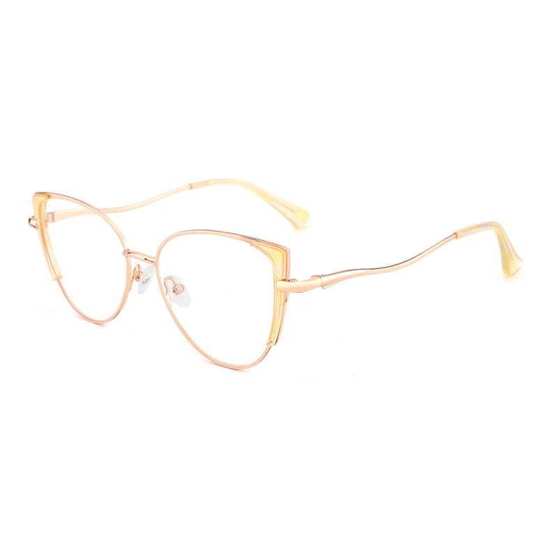 

Glitter women cat eye eyeglasses frames acetate metal eyewear blue light blocking glasses thin spectacle frames, Custom colors