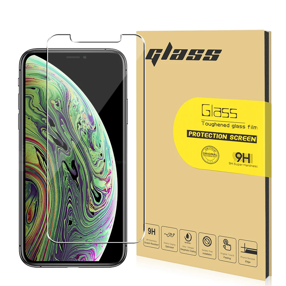

9H Screen protctor 0.33mm Screen protection Glass L Slot for iphoneXS Max 6.5 3D Tempered Glass Japan+AB Glue