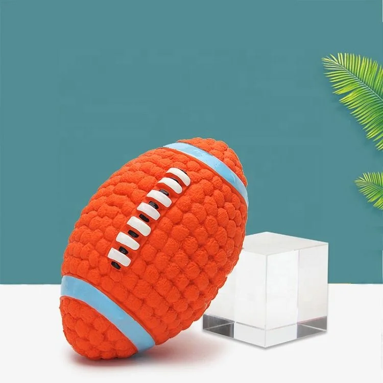 

Jhcentury Dog Toy Latex Rugby Tennis Dog Chewing Sounding Ball Pet Toy for Chewing, Picture showed