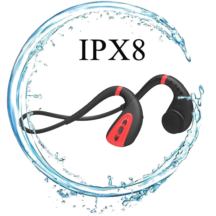 

Amazon Underwater bone conduction mp3 water proof wireless headset IPX8 swimming earphone waterproof bluetooth headphones, Grey, blue