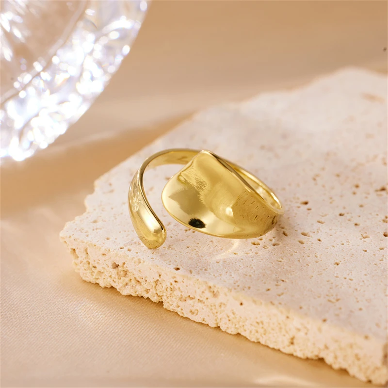 Wholesale 18k Gold Plated Stainless Steel Rings Snake Design Fashion Simple Women Ring