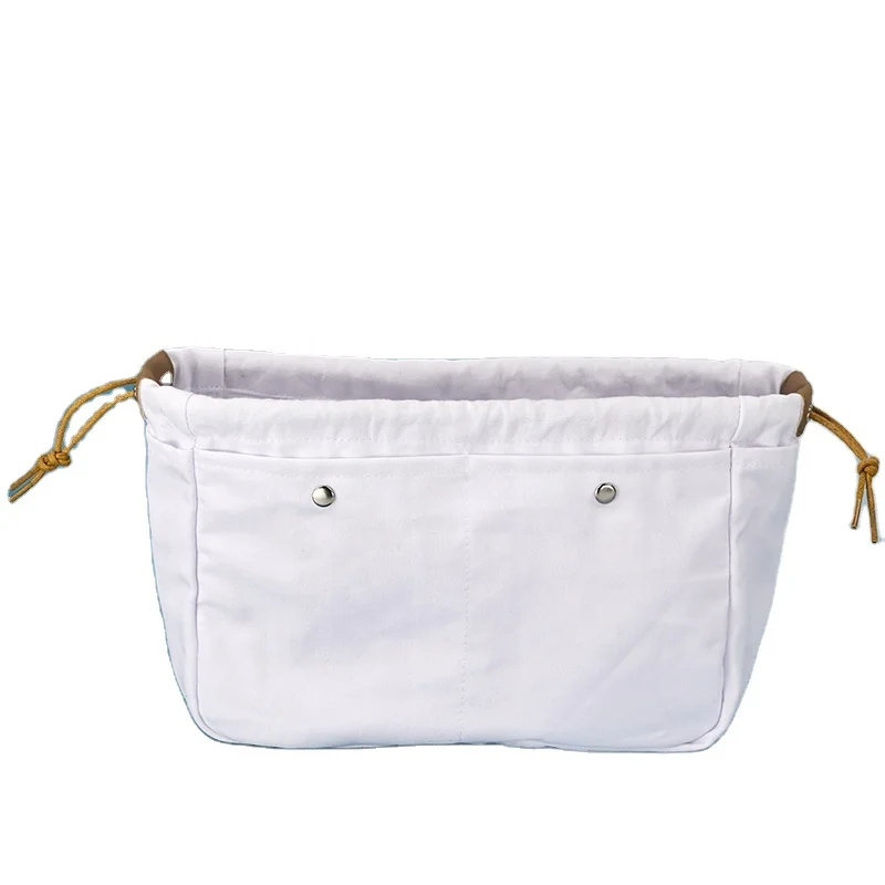 

Canvas drawstring makeup brush holder, beautiful make up bag drawstring cosmetic gift bags, White