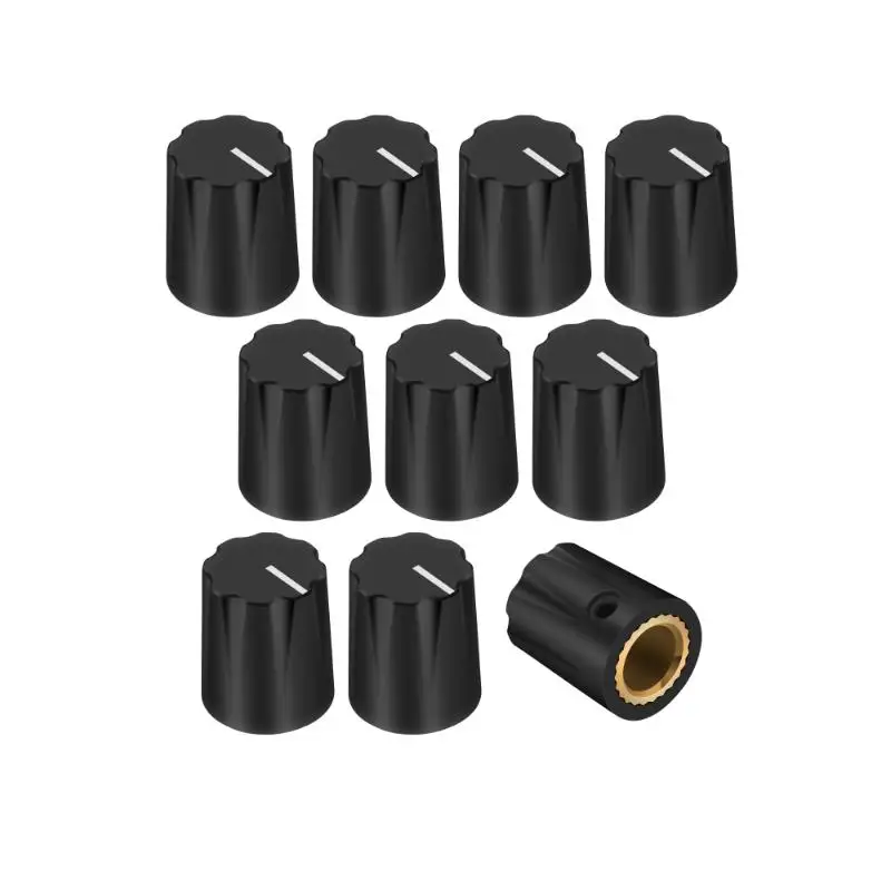 

10Pcs Black Davies 1900H Clone Guitar Effect Pedal Knob 1/4 Shaft Set Screw Plastic 6.35MM Knob for Amplifier Volume Control