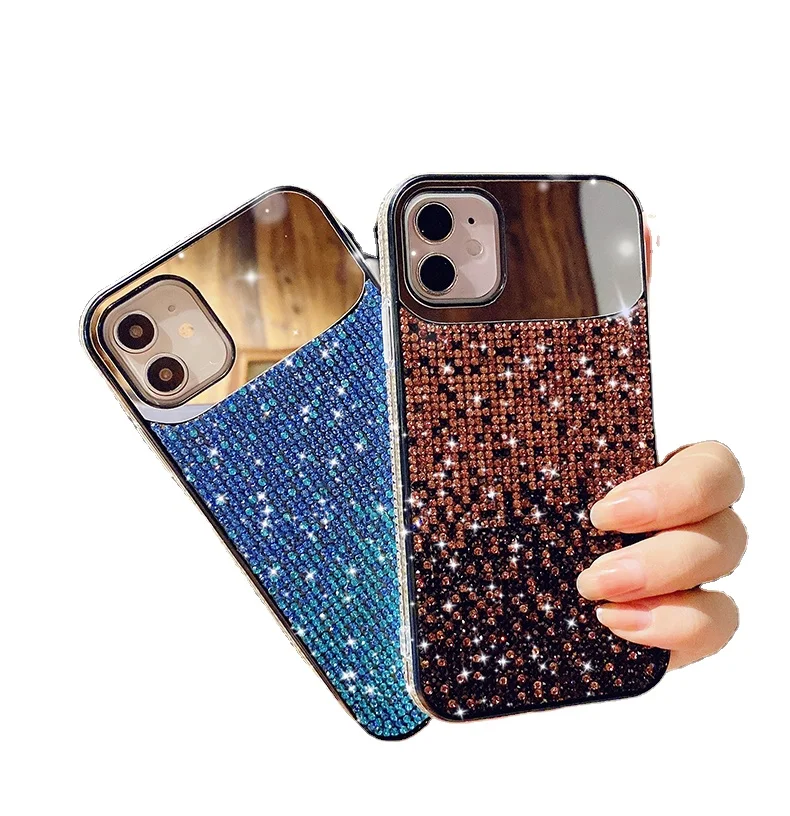 

2022 new luxury shine the gradient mobile phone case for iphone x xr xs max 8 plus 11 12 13 pro max diamond series case, 3 colors