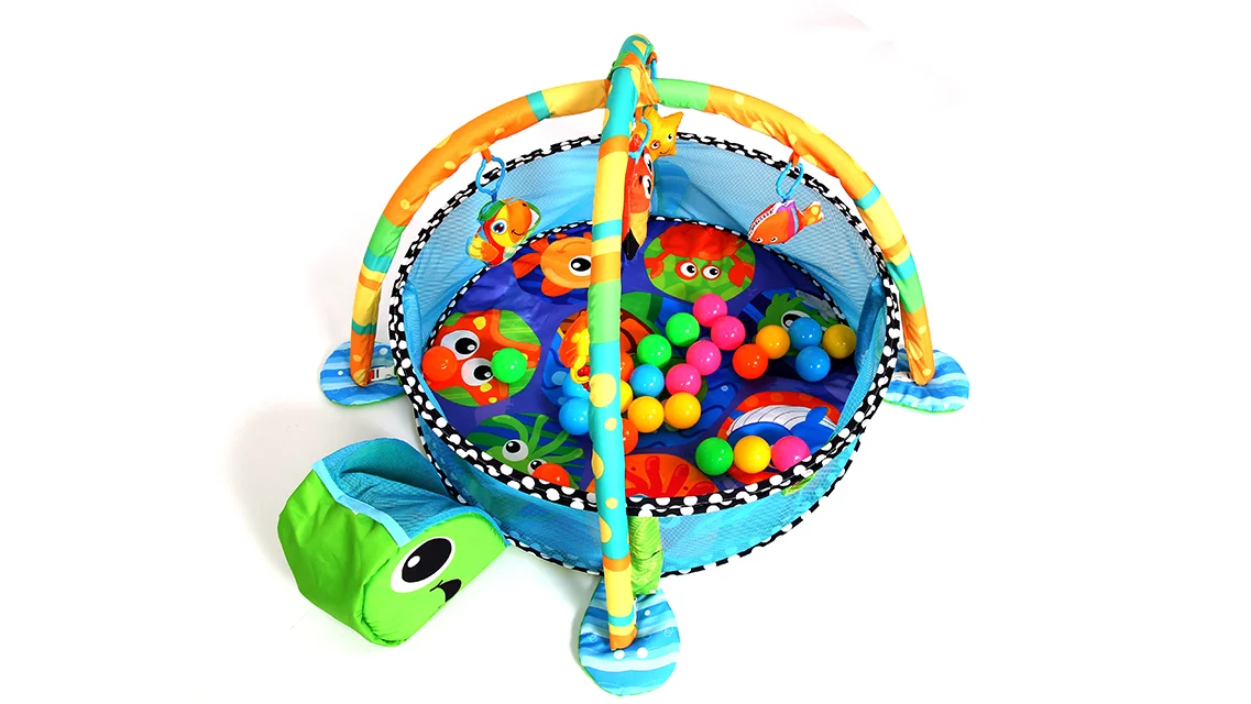 Marine Theme Turtle Design Education Mat With Ocean Balls Toy Baby Play