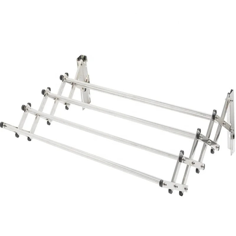 

Drying Rack With Accordion Wall Mount cloth Hanger Foldable Versatile Laundry Dryer Bracket