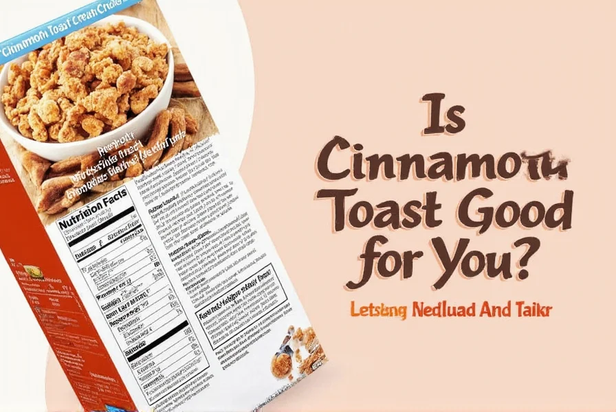 Nutrition label comparison showing sugar content differences between Cinnamon Toast Crunch and healthier cereal alternatives