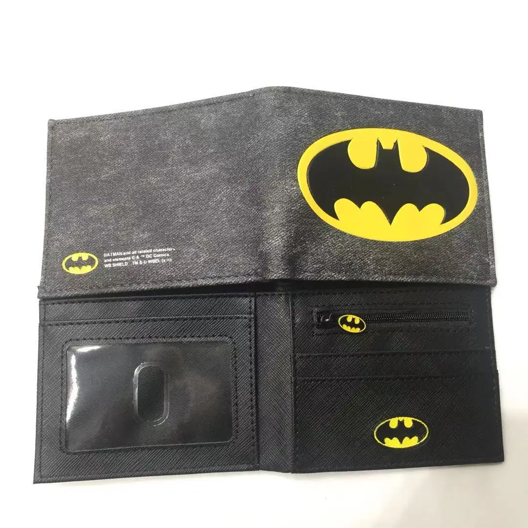 

PU PVC Wallet Supplier Batmans Wallet Avengers Student Animation Film and Television DC Metal Logo Wallet