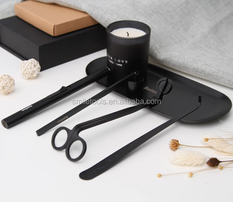 Luxury Scented Candle Wick Trimmers Snuffers Dipper Lighter With Trays