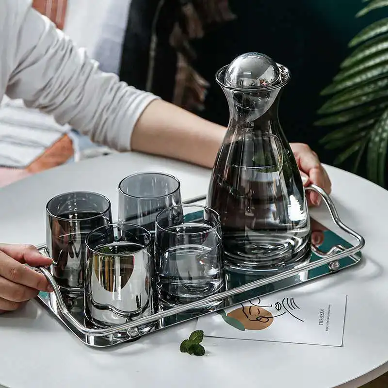 

High borosilicate Nordic style Drink Set Water Jug with 304ss lid