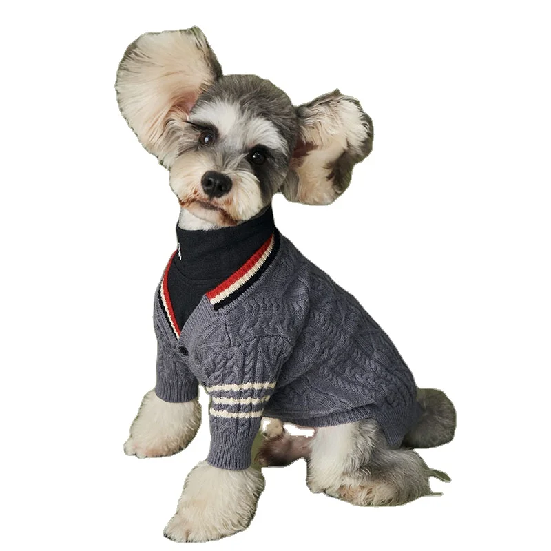 

Teddy Corgi French Bulldog Dog Winter Warm Cardigan Cat Sweater