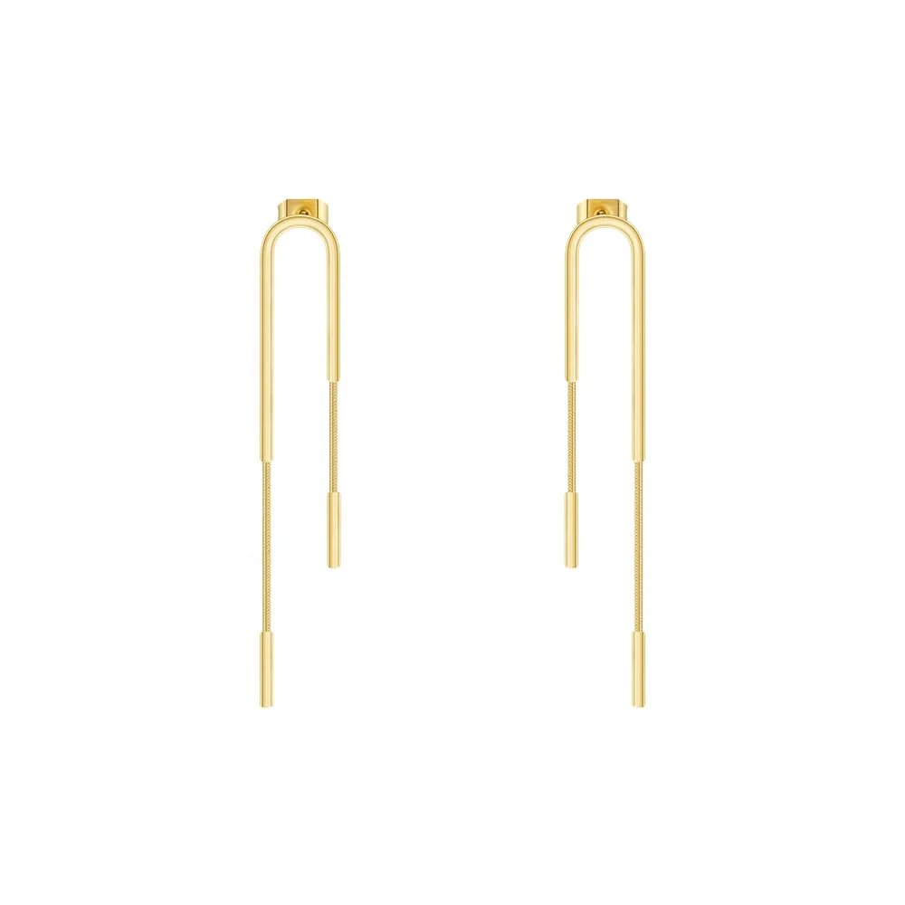 

Original Design 18K Gold Plated Stainless Steel Jewelry Geometric Irregular Round Line Tassels For Women Drop Earrings E231514