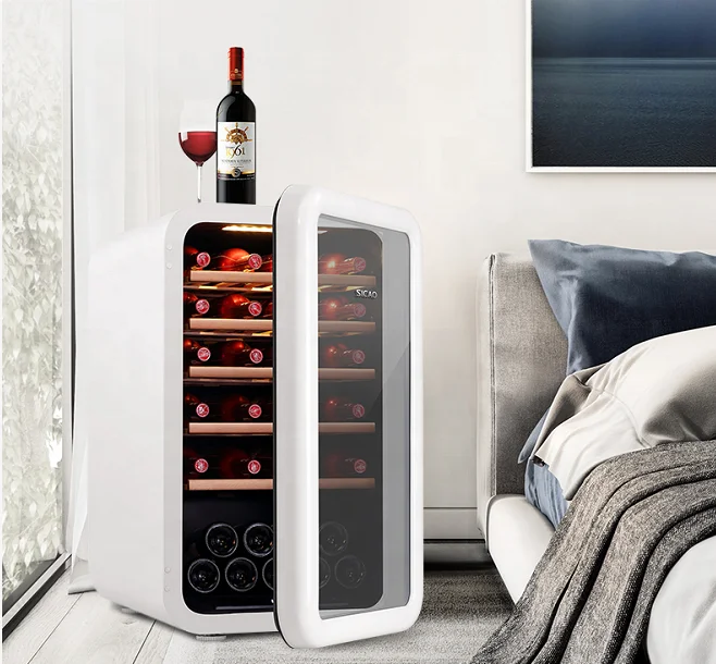 
sicao retro small cellar mini antique cabinet fridge barrel refrigerator glass door wine cooler price 