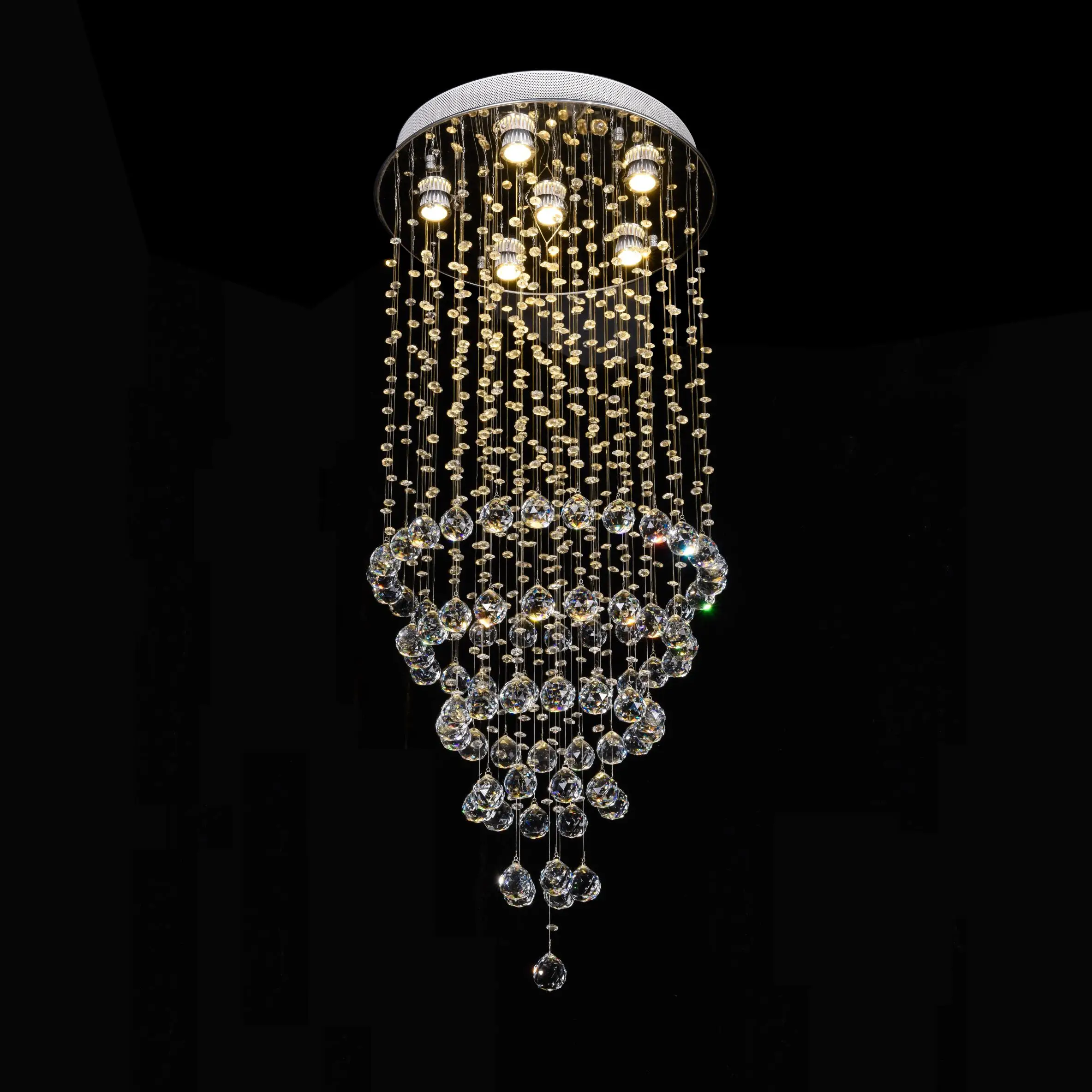 commercial modern lobby water drop high ceiling pendant lamp light chandelier