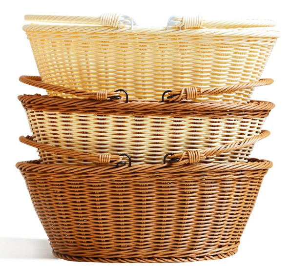 

Handmade Rattan Picnic Basket, Yellow-maize color/brown/mix color