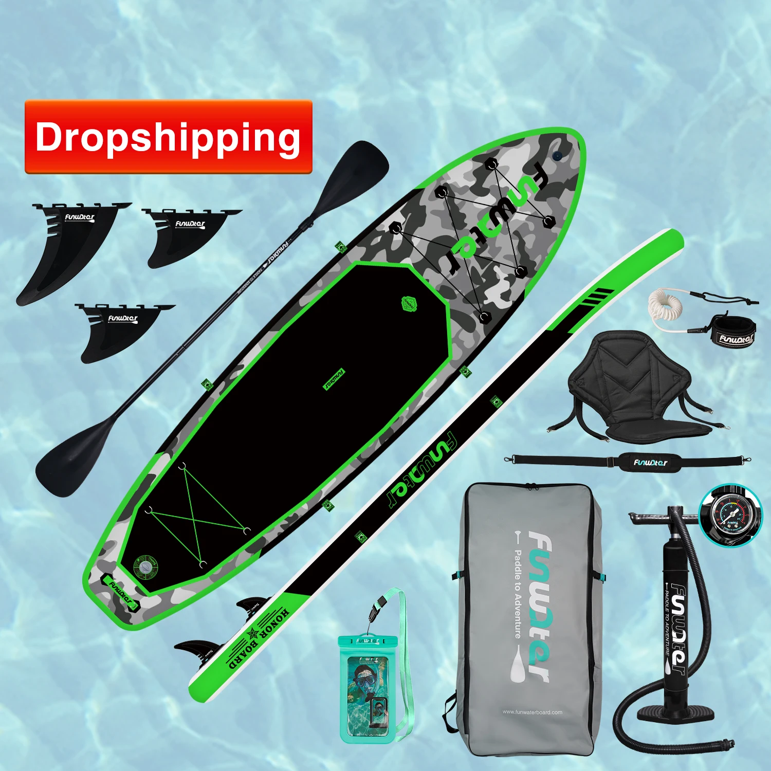 

FUNWATER Dropshipping OEM 11' sup paddle board wholesale stand up paddleboard sub surf surfboard pedal board surfing accessories