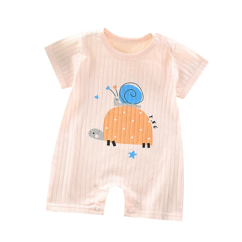 

Cheap Organic Cotton Baby Romper Short Sleeve Baby Clothing Summer Cute Animal Unisex Baby Clothes, Shown