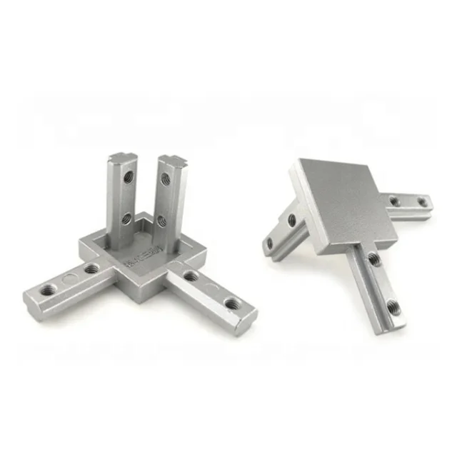 Zinc Alloy 4040 Aluminium Profile Triangle 3D Right Angle 3 Way Inside Corner Bracket Connector