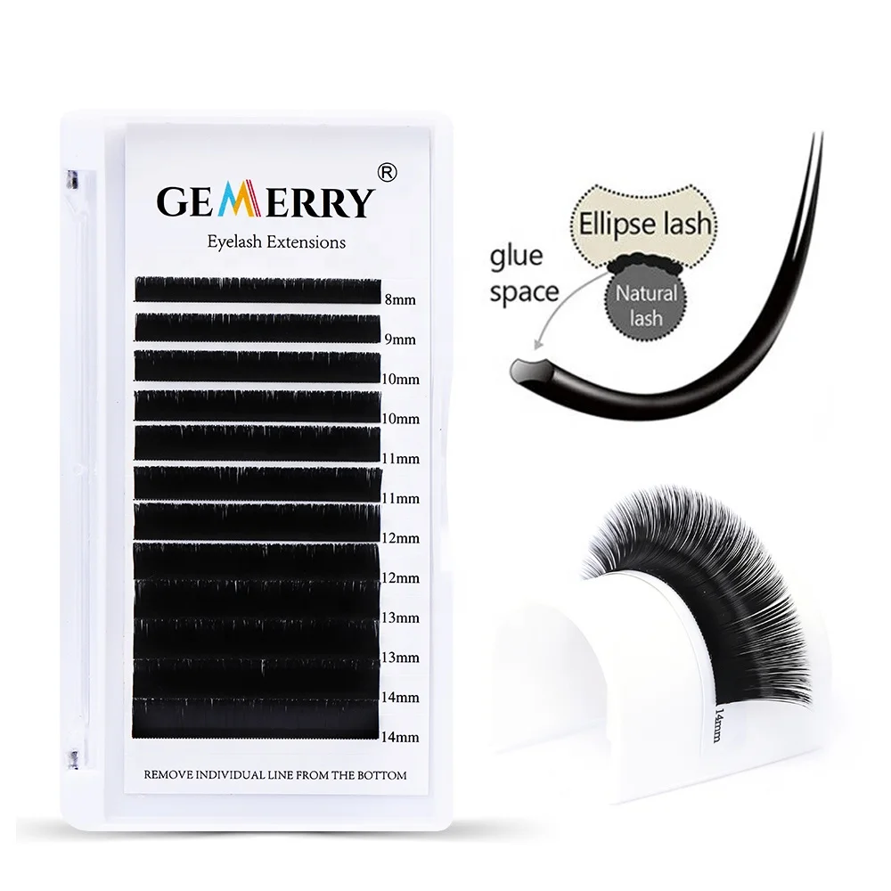 

Matte Flat Ellipse Lashes Extension Volume Individual Ellipse Flat Eyelashes Extensions Supplies Maquiagem Oval Shape Bulu Mata