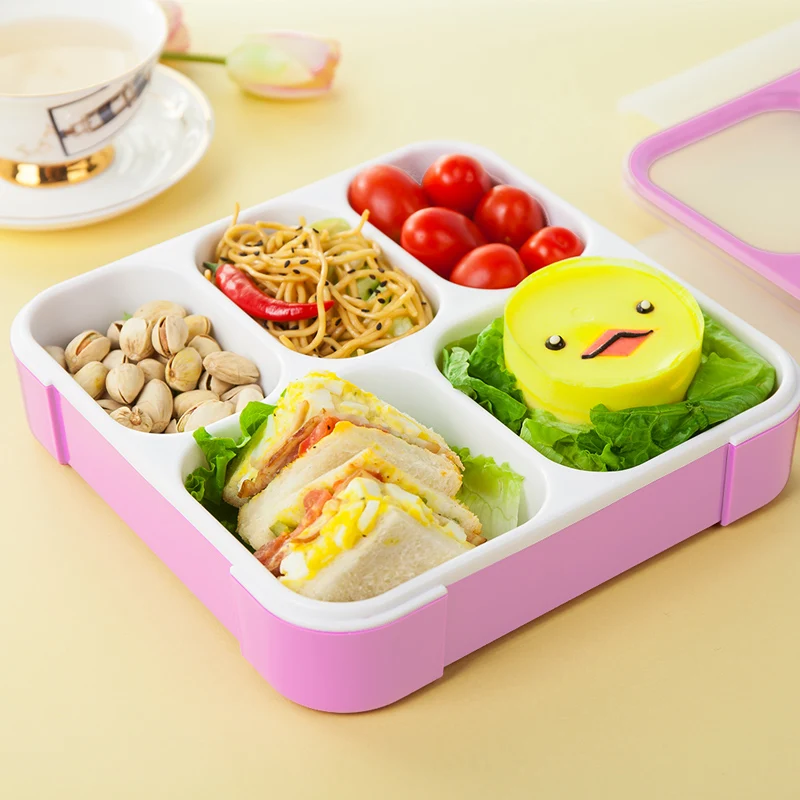 

5 Compartment Children Eco Friendly Pp Bento Lunch Box for Adults And Children Durable On-the-Go Meal BPA-Free Kids Bento Box