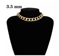 

Punk Miami Cuban Collar Statement Aluminum Golden Thick Chain Big Chunky Hip Hop Choker Necklace for Women Jewelry