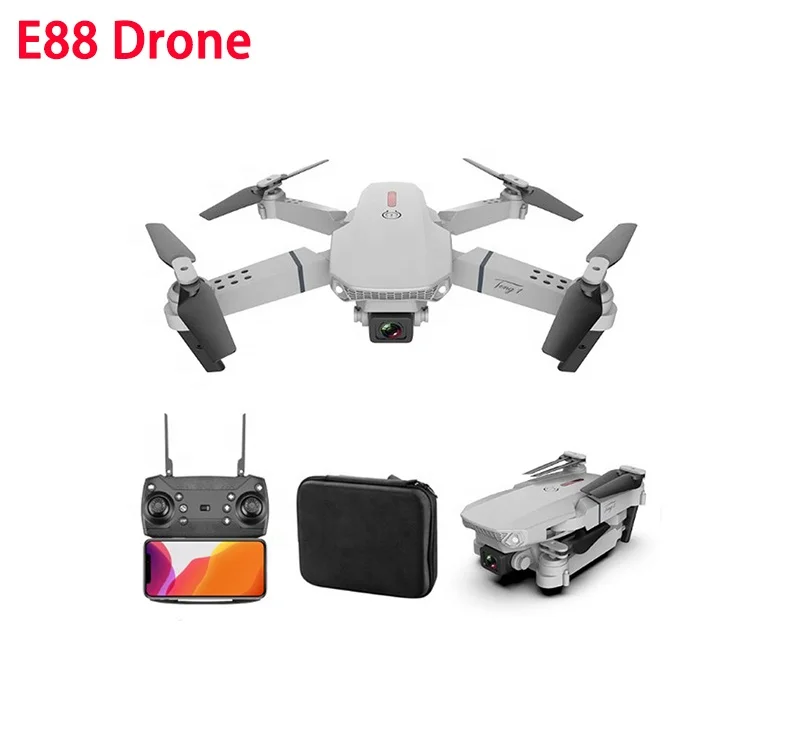 

New Arrival Radio Control E88 Drone 4K with HD Camera Wide Angle Drone E88 WIFI FPV RC Quadcopter Professional Foldable Drones, Black