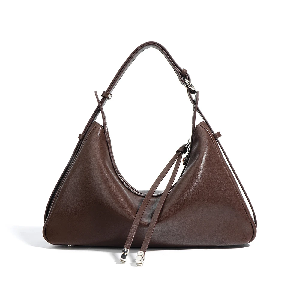 Customized Logo Ladies Women Genuine Leather Handbags Luxury Vintage Style Designer Crossbody Purses with Zip Closure
