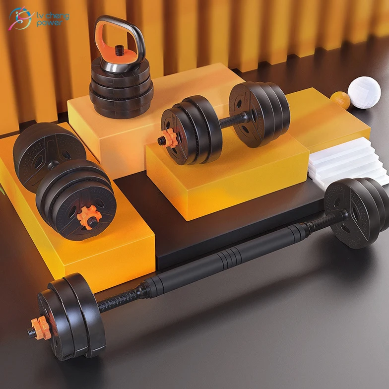 

Multi-function Adjustable Weightlifting Barbell Set Gym Case 15kg Fitness Free Weights Dumbbell Set, Yellow+black, blue+black,