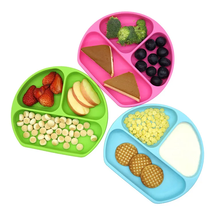 

High Quality LFGB Certified Plate Set Silicone Baby Suction Dinner Bowl with Lid and Straw silicone bowls