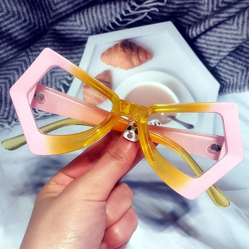 

T22042 Unique Irregular Butterfly Women Cat Eye Anti-blue Light Eyeglasses Vintage Fashion Transparent Computer Glasses Frame