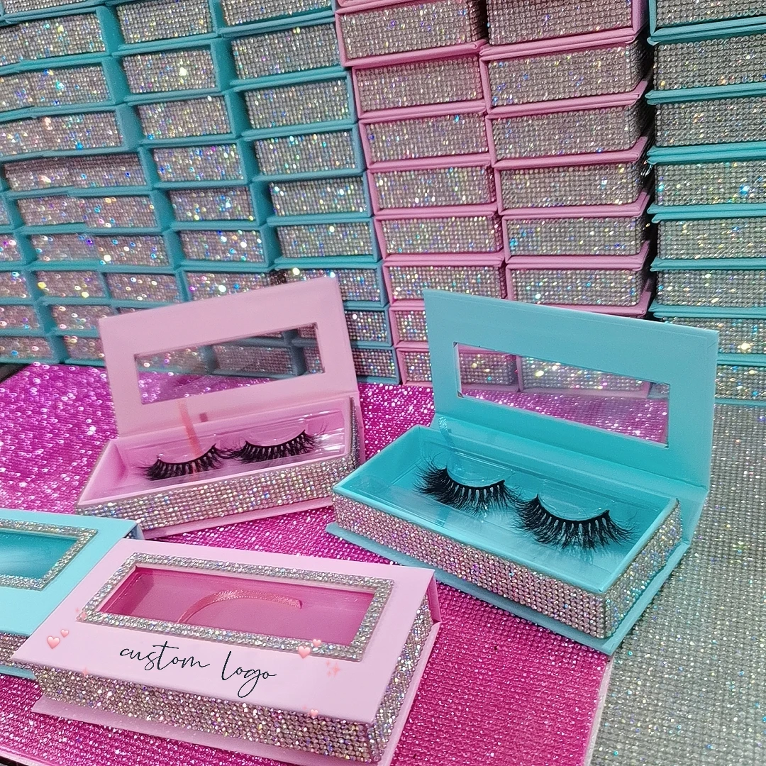 

Custom lashpackaging box with Luxury ribbon rectangle eyelash packaging box case of 25mm mink lash packaging vendor, Colorful eyelash packaging box