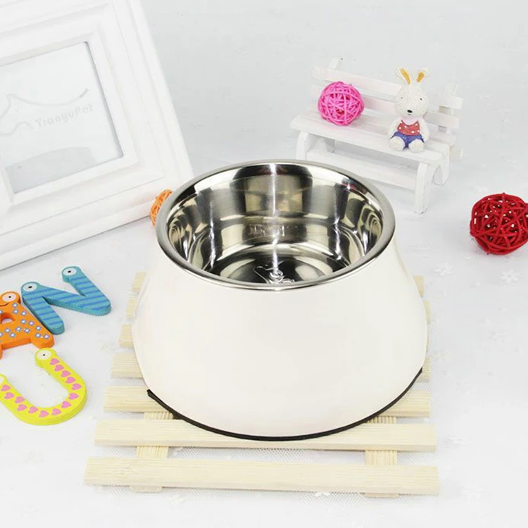 

High Quality Wholesale Stainless Steel Pet Spiked Bowls Pet Luxury Feed Bowl Easy Clean For Cats And Dogs, White, black