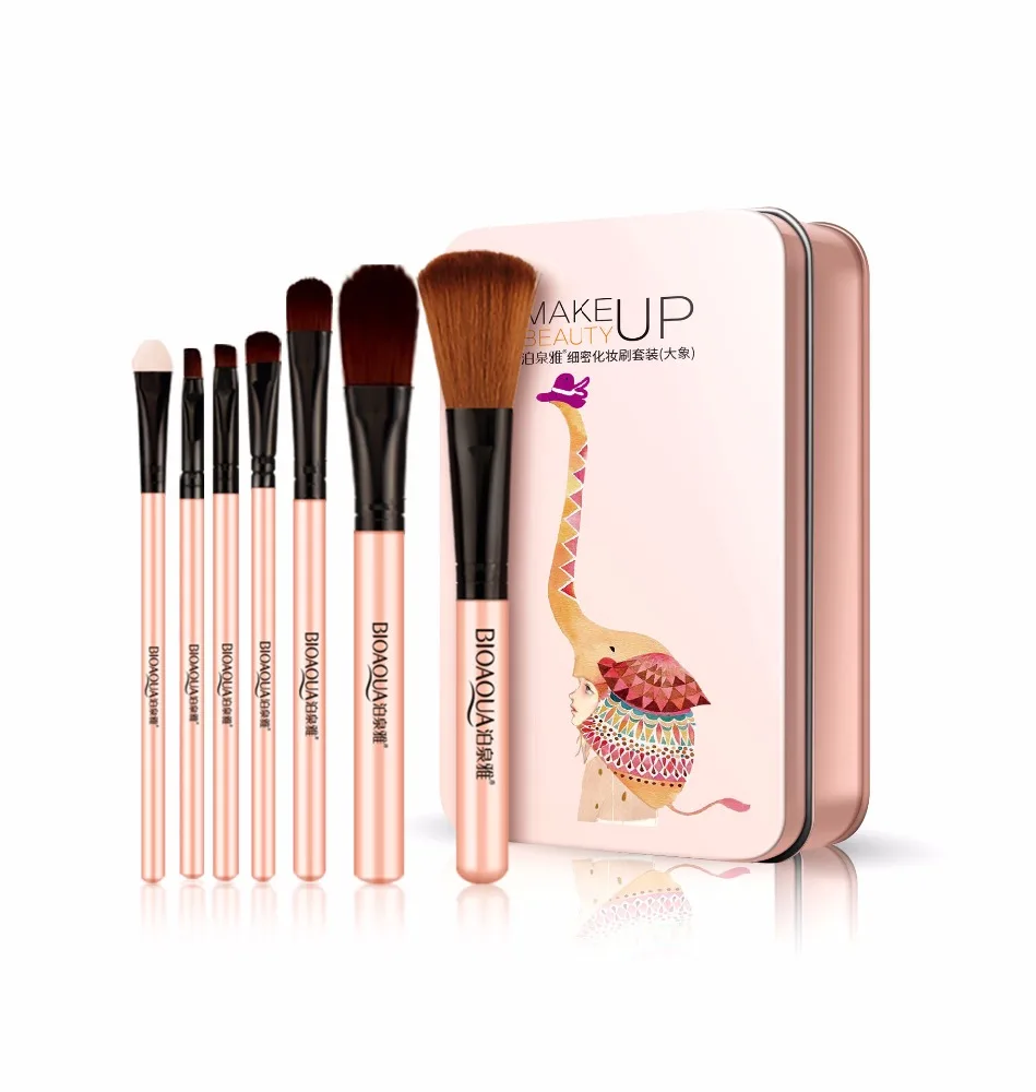 

HZM 7pcs Pro Pink Purple Makeup Brushes Set Soft Fiber Foundation Eyeshadow Powder BB Cream Base Brush Cosmetic Tool