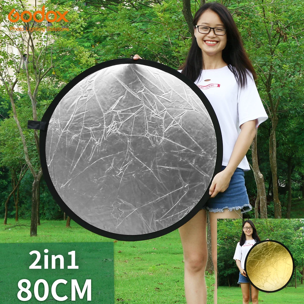 

Godox 31.5" 80cm 2 in 1 Portable Collapsible Light Round Photography Reflector for Studio Multi Photo Disc