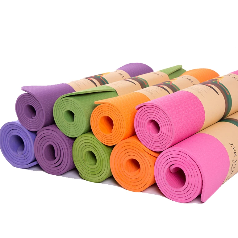

Popular Exercise Mat Dark Blue Yoga Mat Tpe 6mm Folding Yoga Mat Anti Slipery, 11 colors and customizable
