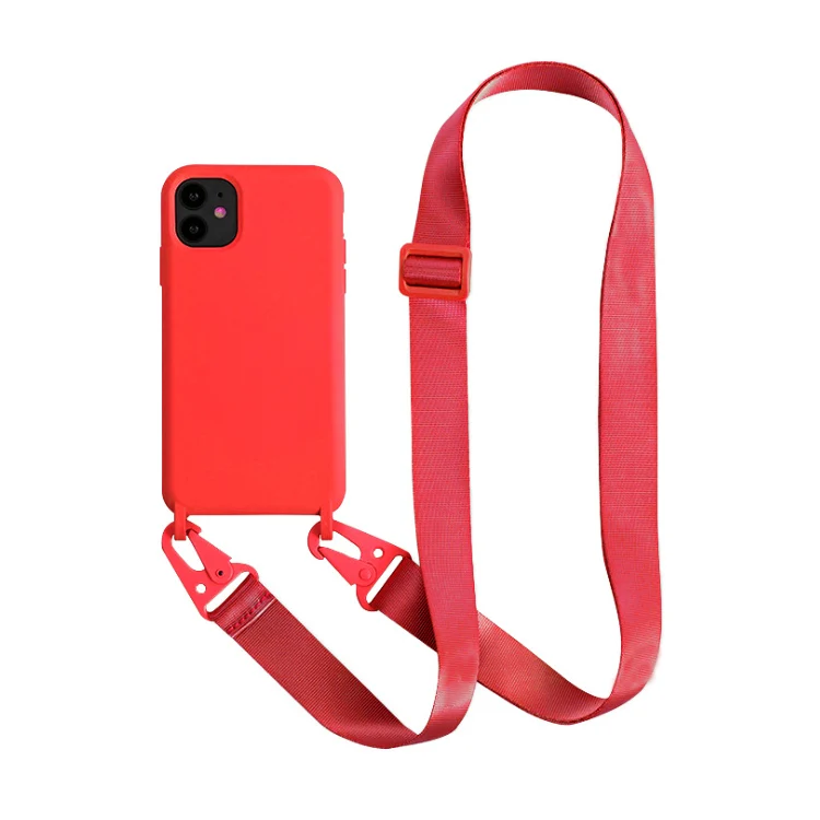 

For iPhone 11 Pro Max Luxury Silicone Case Mobile Phone Soft TPU Case Cover For iPhone XR XS MAX Anti-Theft Necklace Case