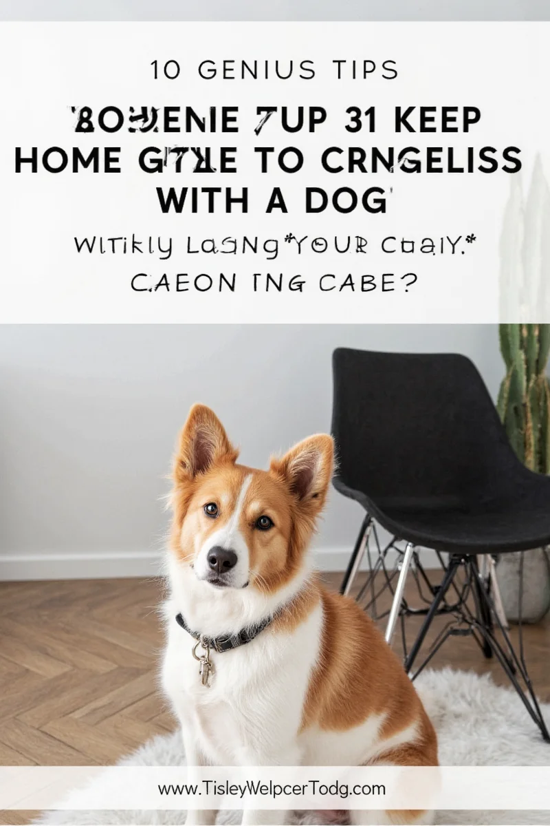 A happy dog lounging in a modern, clean living room with minimalistic decor and vacuum robot nearby