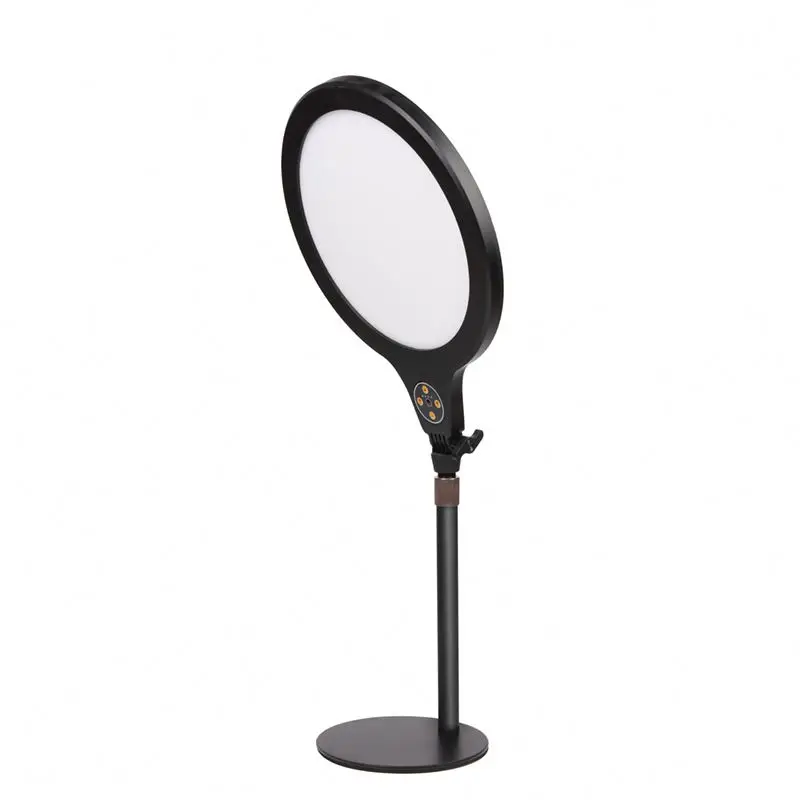 

LED Ring Light Tripod Stand Cell Phone Holder for Live Stream/Makeup/YouTube Video, Dimmable Beauty Ringlight