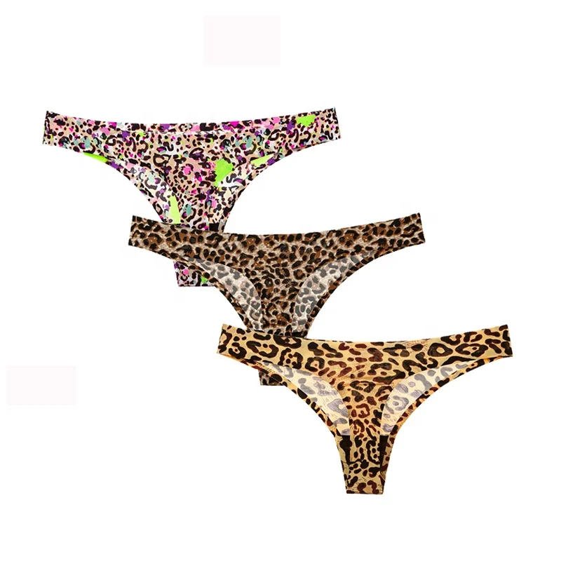 Sexy Thongs Woman Underwear Panty Leopard Female T-back Soft G-string ...