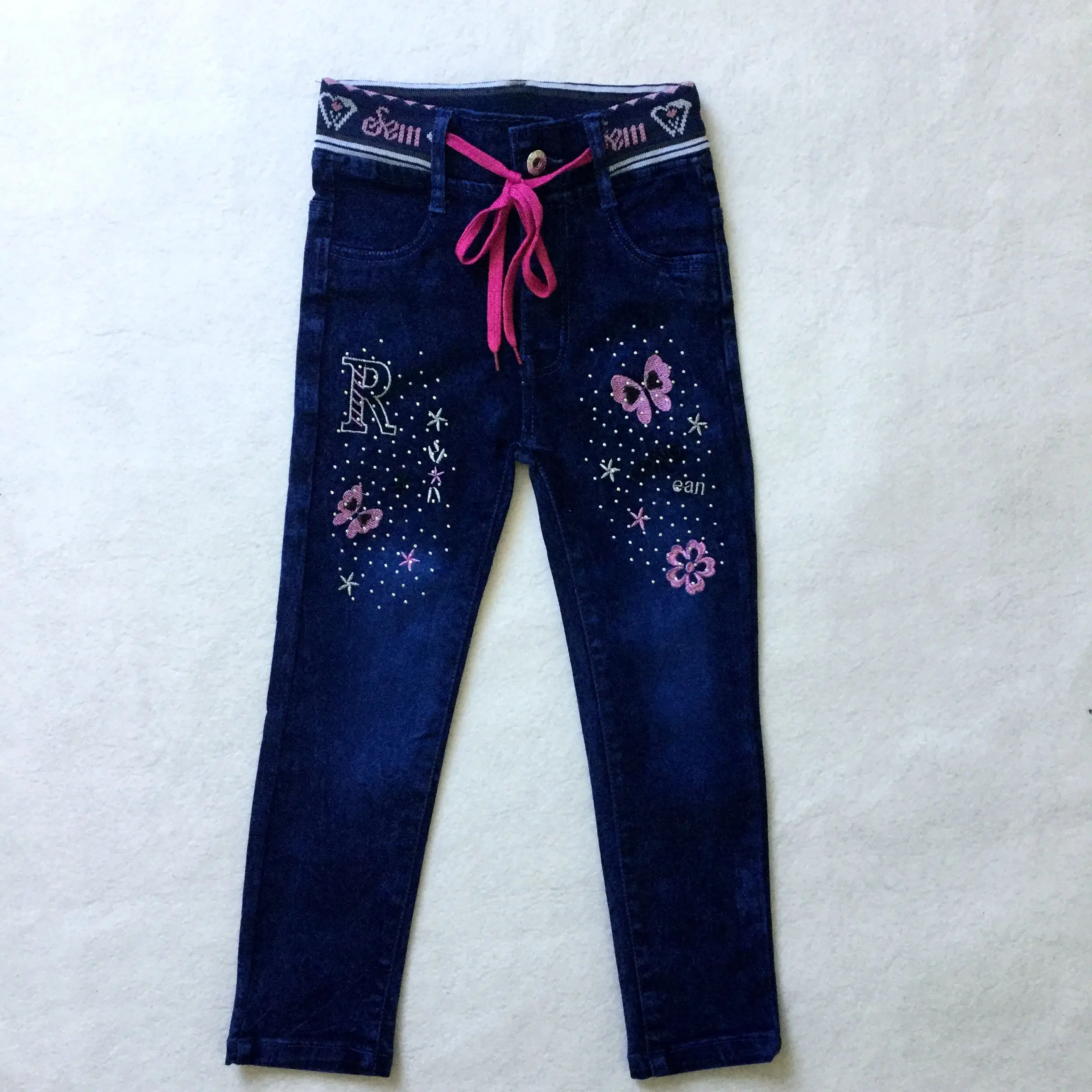 

wholesale spandex cotton children blue pencil jeans pants girls jeans for kids