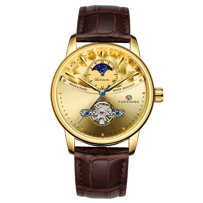 

Top Brand Men Automatic Mechanical Watches Moon Phase Business Watches New Luxury FORSINING Tourbillon Watches