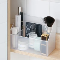 

SHIMOYAMA Frosted Plastic space saver makeup organizer with divider Brush, Powders, Lipstick Holder Cosmetic Storage Box