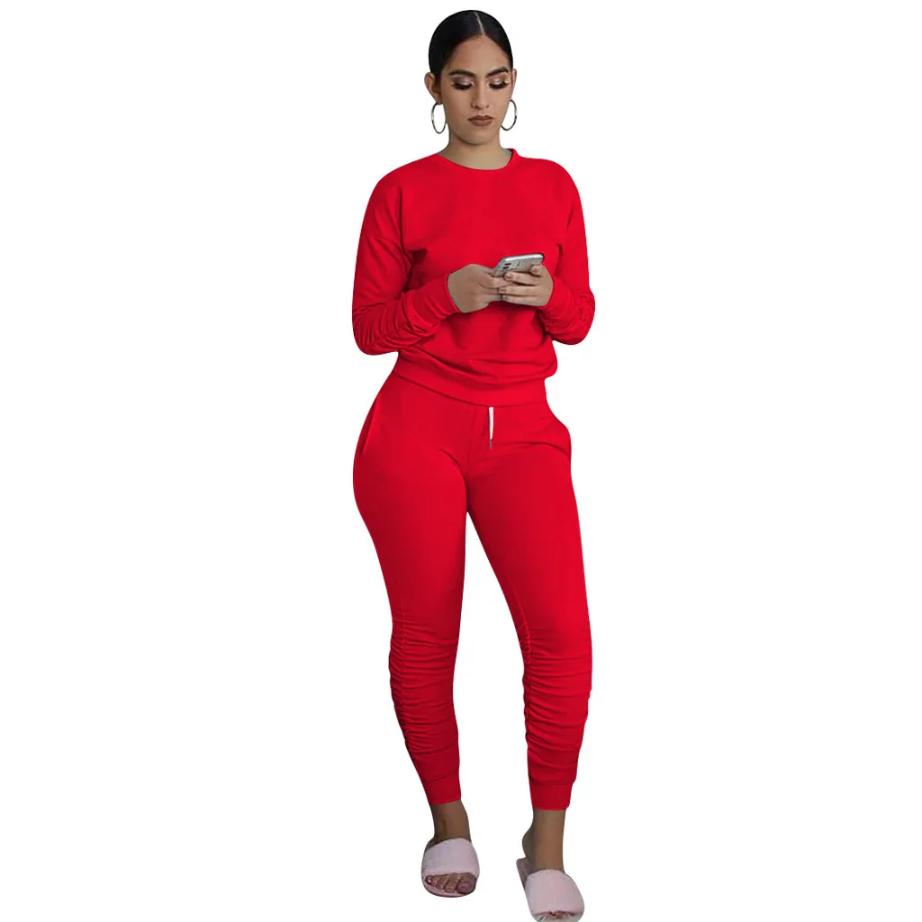 Blank Custom Ladies 2 Piece Jogging Suits Wholesale