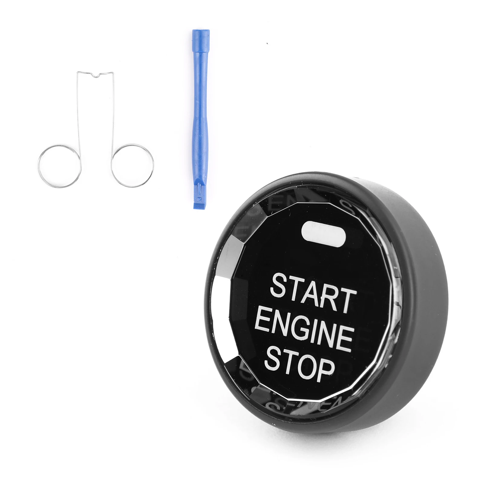 

Areyourshop Universal Start Stop Engine Button Cover Crystal Car Decoration Trim For Subaru Black