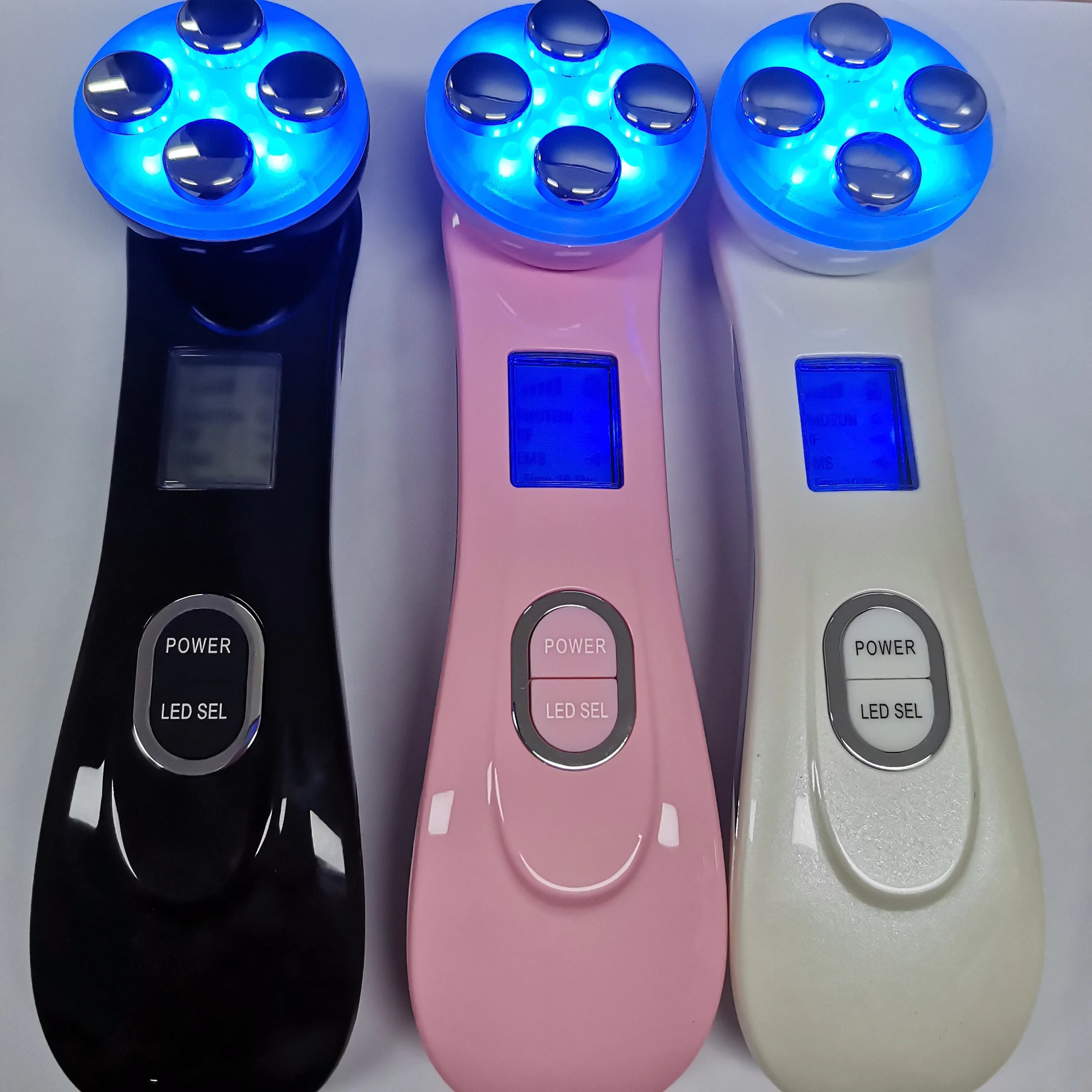 

5in1 RF&EMS Radio Mesotherapy Electroporation RF EMS radio frequency 2021 new idea Multifunction Home Use Facial Skin Care, White