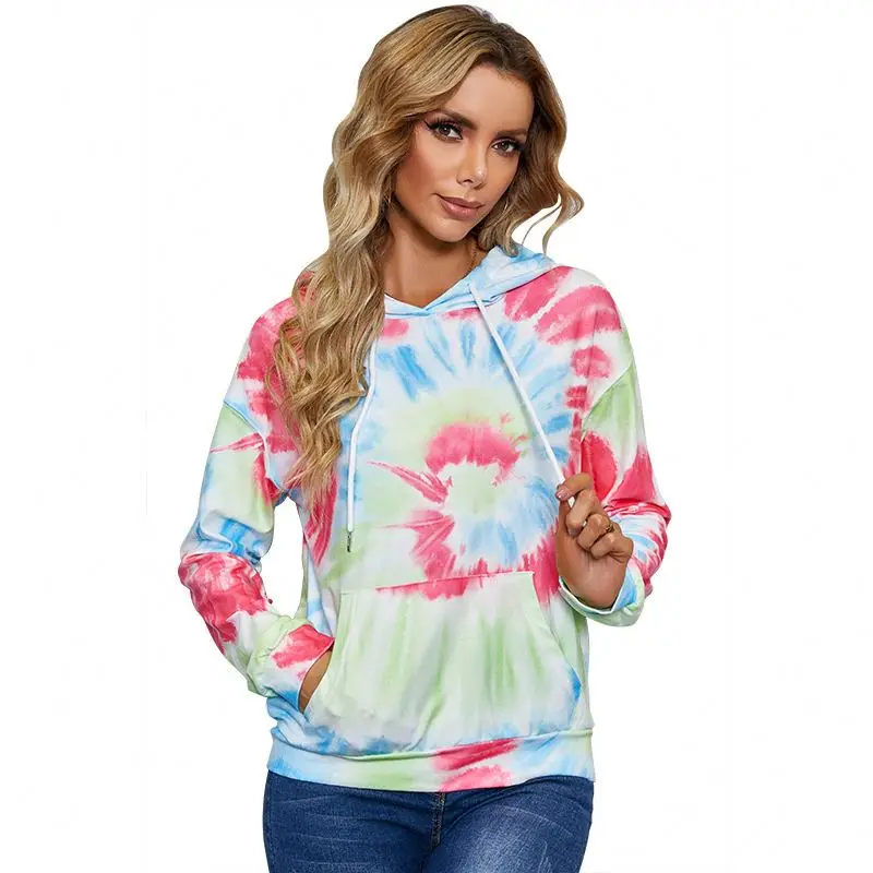 

High Quality 100% Cotton Women's Hoodies Tie-Dye Black Hoodie Blank