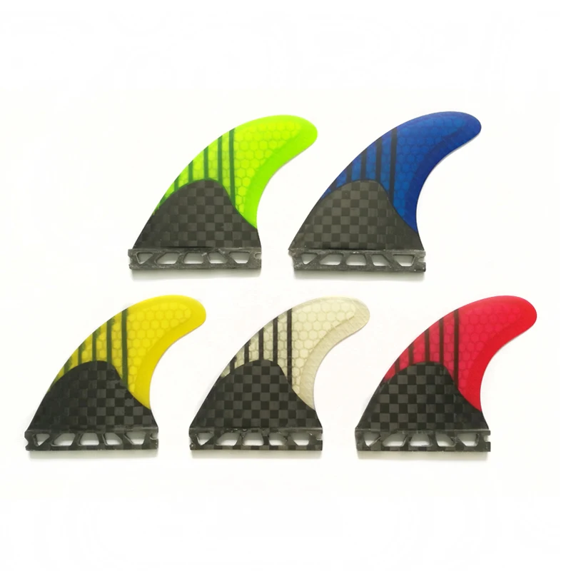 

Stock 12K Half Carbon Honeycomb Surf Surfboard Fins Future 3 Fin Set 5 Colors Available, Blue/red/yellow/green/natural