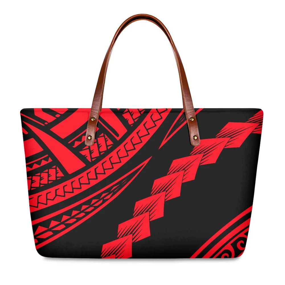 

Women Hand Bag Handbags Ladies Hawaiian Tribal Designer Flower Pattern Casual Shoulder Tote Bags Top Handle Satchel Purses 2022
