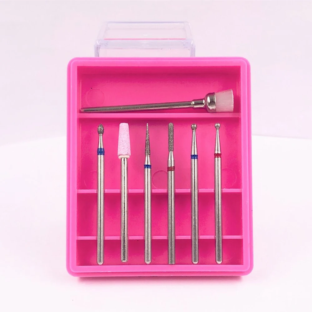 

Electric Nail Art Drill Bit Set For Nail Machines, White;pink;yellow;purple;blue;black