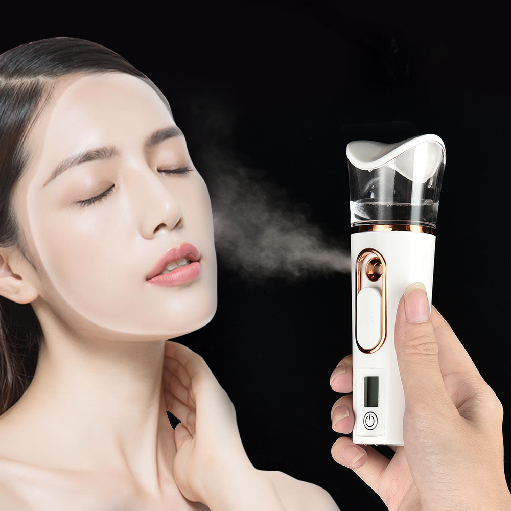 

USA FREE SHIPPING Skin Analysis Nano Spray Beauty Steamer Facial Cool Mist Nano Facial Mister, White